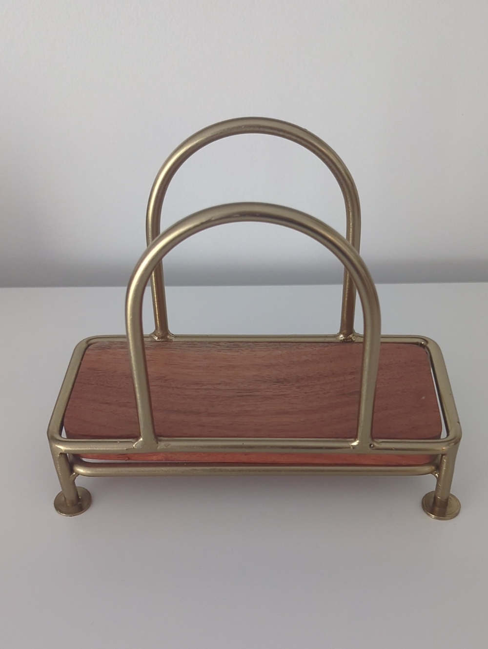 Hearth & Hand Brass and Wood Napkin Holder - Gold Finish